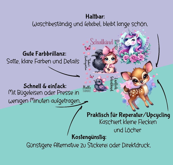 Bügelbilder für Kinder Bär – Weihnachtsmotive, Wintermotive & Herbstmotive zum Aufbügeln – DIY Textilaufbügler für Kleidung & Geschenke - CreativMade