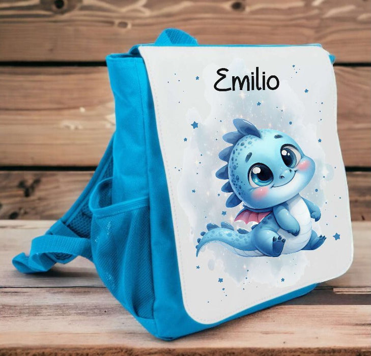 Kindergarten Set personalisiert Drache – Rucksack, Trinkflasche & Brotdose mit Namen Kitakind - CreativMade 
