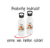 Personalisierte Trinkflasche Kinder Dinosaurier -  Edelstahl Trinkflasche mit Name - Strohhalm Geschenk Einschulung Geburtstag - CreativMade 
