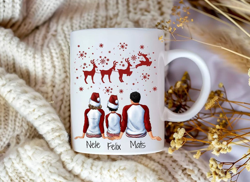 Tasse Personalisierte Weihnachtstasse Familie & Freunde – Keramik mit Namen Weihnachtsgeschenk - CreativMade 