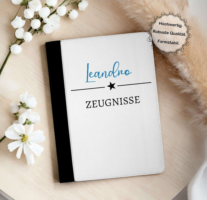 Personalisierte Zeugnismappe mit Namen – Mappe für Schulzeugnisse A4 | Geschenk zur Einschulung Jungen Mädchen - CreativMade 
