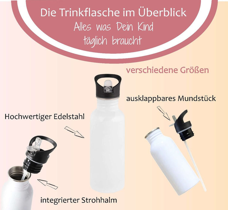 Brotdose & Trinkflasche personalisiert - Axolotl - Kinder Set mit Namen Edelstahl Trinkflasche - CreativMade