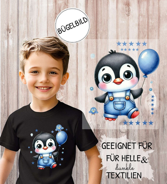 Bügelbilder für Kinder Pinguin – Weihnachtsmotive, Wintermotive & Herbstmotive zum Aufbügeln – DIY Textilaufbügler für Kleidung & Geschenke - CreativMade