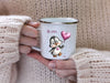 Kindertasse personalisiert mit Namen Pinguin Mädchen Emaille Keramik Kunststoff Geschenk - CreativMade 
