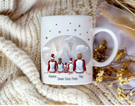 Tasse Personalisierte Weihnachtstasse Familie & Freunde – Keramik mit Namen Weihnachtsgeschenk - CreativMade 