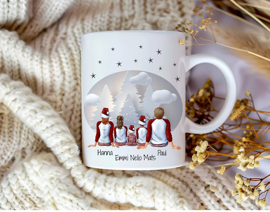 Tasse Personalisierte Weihnachtstasse Familie & Freunde – Keramik mit Namen Weihnachtsgeschenk - CreativMade 