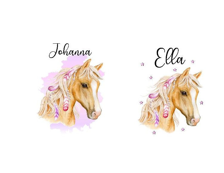 Thermoskanne personalisiert mit Namen Pferd Edelstahl Isolierflasche Thermoflasche Geschenkidee - CreativMade 