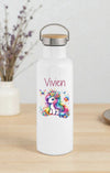 Personalisierte Kinder Trinkflasche mit Namen Einhorn – Edelstahl Thermosflasche auslaufsicher für Kindergarten & Schule - CreativMade