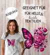 Bügelbild Schmetterling Erwachsene Aufbügelmotiv Textilaufbügler für Kleidung & Stoffe DIY Transferbild & Geschenkidee Damen - CreativMade