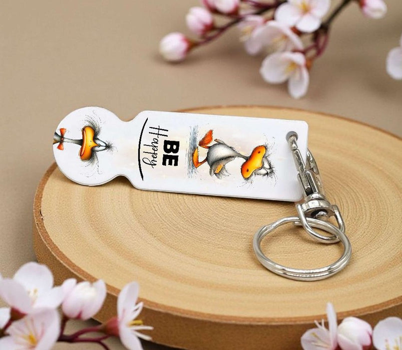 Einkaufswagenlöser personalisiert mit Namen Be Happy Spruch Einkaufchip Wagenlöser Metall Schlüsselanhänger
