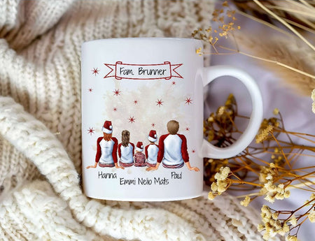 Tasse Personalisierte Weihnachtstasse Familie & Freunde – Keramik mit Namen Weihnachtsgeschenk - CreativMade 