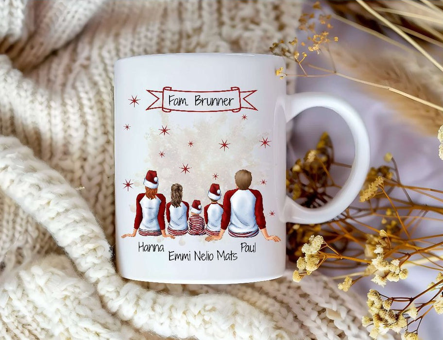 Tasse Personalisierte Weihnachtstasse Familie & Freunde – Keramik mit Namen Weihnachtsgeschenk - CreativMade 
