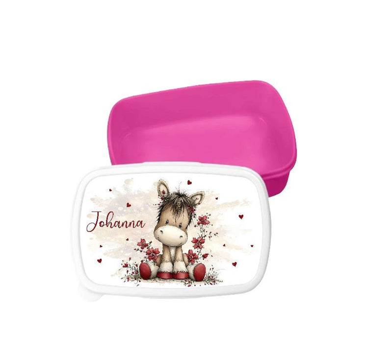 Brotdose & Trinkflasche personalisiert - Esel - Kinder Set mit Namen Edelstahl Trinkflasche - CreativMade 