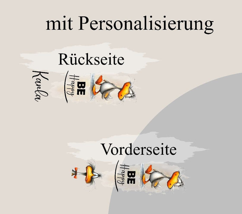 Einkaufswagenlöser personalisiert mit Namen Be Happy Spruch Einkaufchip Wagenlöser Metall Schlüsselanhänger