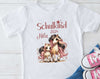 T-Shirt Schulkind Pferd mit Name personalisiert Mädchen Einschulungsshirt Einschulung erste Klasse Geschenk - CreativMade 