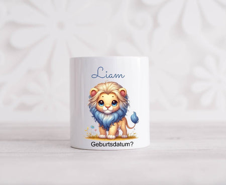 Spardose Kinder personalisiert mit Name Löwe Junge Keramik Kinderspardose Geschenk Geburt Geburtstag Einschulung Taufe - CreativMade 