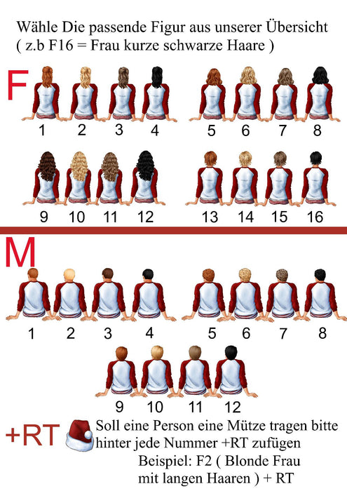 Personalisierter Weihnachtsbaumanhänger mit Namen & Figuren – individueller Christbaumschmuck für Familie, Paare & Freunde. Perfektes Weihnachtsgeschenk. - CreativMade