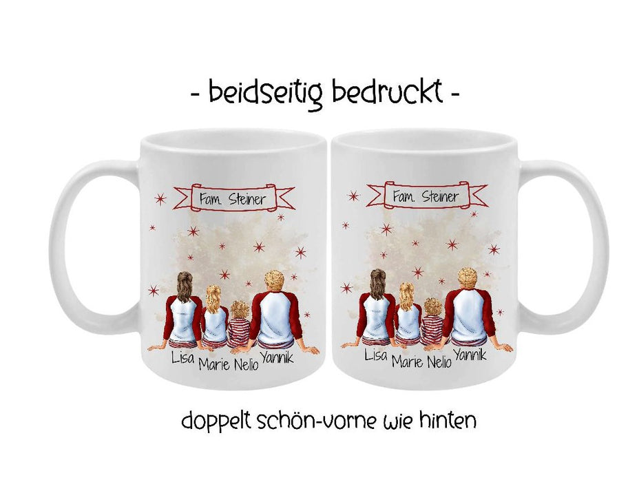 Tasse Personalisierte Weihnachtstasse Familie & Freunde – Keramik mit Namen Weihnachtsgeschenk - CreativMade 