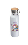 Personalisierte Kinder Trinkflasche mit Namen Einhorn – Edelstahl Thermosflasche auslaufsicher für Kindergarten & Schule - CreativMade