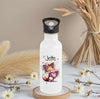Personalisierte Trinkflasche Kinder Fuchs -  Edelstahl Trinkflasche mit Name - Strohhalm Geschenk Einschulung Geburtstag - CreativMade 