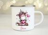 Personalisiertes Kinder Trinkflaschen- & Tassen-Set mit Namen Einhorn – Edelstahl Trinkflasche 500 ml für Schule & Kindergarten - CreativMade
