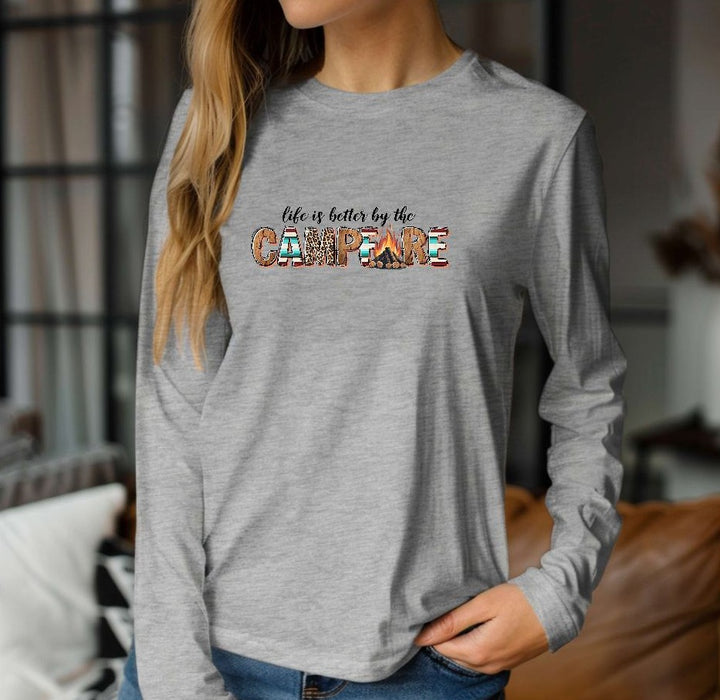 Bügelbild Campfire Camping Lagerfeuer Marshmallow Aufnäher Transfer für T-Shirt, Pullover & DIY Textilien Sprüche & Schriften - CreativMade