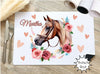 Tischset Kinder personalisiert mit Name Pferd Mädchen Platzdeckchen Platzset - CreativMade 