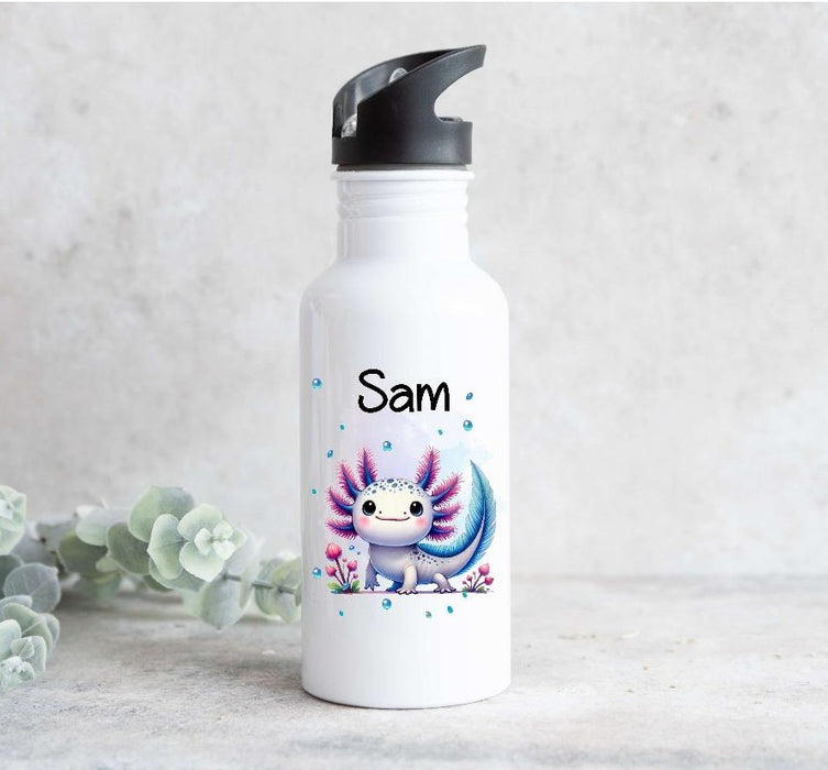 Brotdose & Trinkflasche personalisiert - Axolotl - Kinder Set mit Namen Edelstahl Trinkflasche - CreativMade 