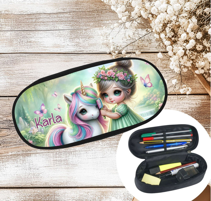 Personalisiertes Federmäppchen Einhorn Stifte-Etui Federmappe Federtasche Erwachsene & für Kinder - CreativMade
