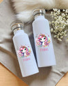 Personalisierte Kinder Trinkflasche mit Namen Einhorn – Edelstahl Thermosflasche auslaufsicher für Kindergarten & Schule - CreativMade
