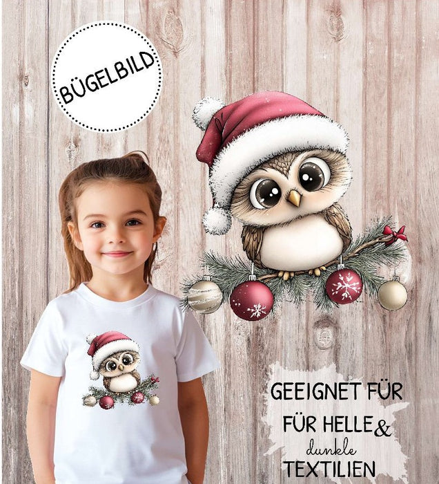 Bügelbilder für Kinder Eule – Weihnachtsmotive, Wintermotive & Herbstmotive zum Aufbügeln – DIY Textilaufbügler für Kleidung & Geschenke - CreativMade 