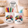 Kinder Spardose mit Name Controller – Personalisierte Spardose für Kinder Keramik mit Bambusdeckel für Jungen | CreativMade .