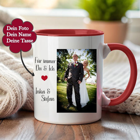 Personalisierte Fototasse mit Foto oder Spruch Emaille & Keramik Tasse Geschenkidee - CreativMade 