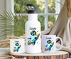 Personalisiertes Kinder Trinkflaschen- & Tassen-Set mit Namen Rakete – Edelstahl Trinkflasche 500 ml für Schule & Kindergarten - CreativMade