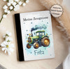 Personalisierte Zeugnismappe mit Namen Traktor – Mappe für Schulzeugnisse A4 | Geschenk zur Einschulung Jungen - CreativMade