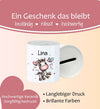 Personalisierte Kinderspardose mit Namen Einhorn – Keramik Spardose zur Einschulung, Geburt oder Taufe - CreativMade
