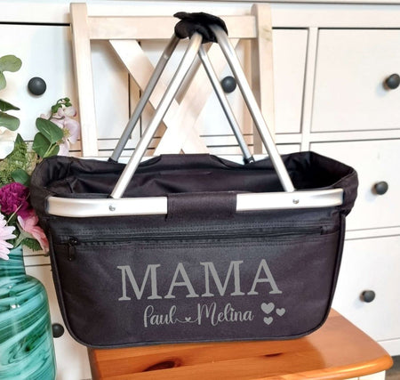 Einkaufskorb personalisiert mit Name Mama Kinder Tragekorb - CreativMade 