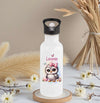 Personalisierte Trinkflasche Kinder Eule -  Edelstahl Trinkflasche mit Name - Strohhalm Geschenk Einschulung Geburtstag - CreativMade 