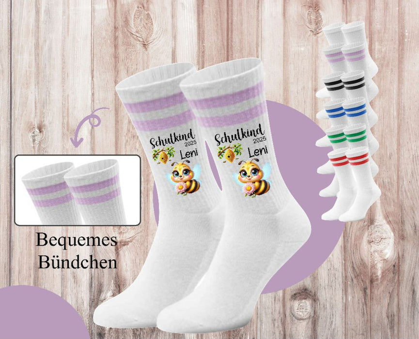Kindersocken Einschulung Einhorn – 100 % Baumwolle Größe 27–36 Unisex - CreativMade