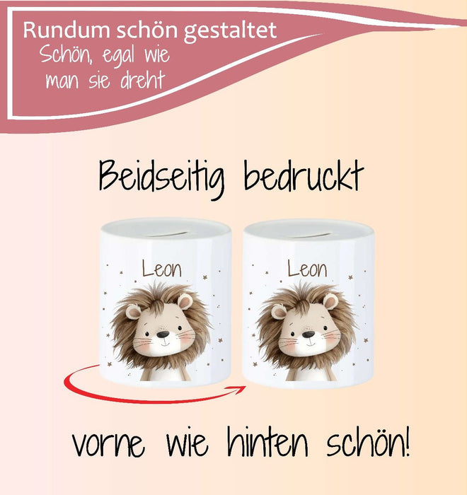 Personalisierte Kinderspardose mit Namen Eule – Keramik Spardose zur Einschulung, Geburt oder Taufe - CreativMade