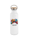 Personalisierte Kinder Trinkflasche mit Namen Controller – Edelstahl Thermosflasche auslaufsicher für Kindergarten & Schule - CreativMade
