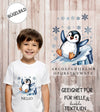 Bügelbild Kinder Pinguin Weihnachten Textilaufbügler DIY Projekt Applikation hochwertiger DTF Ausdruck XL - CreativMade 