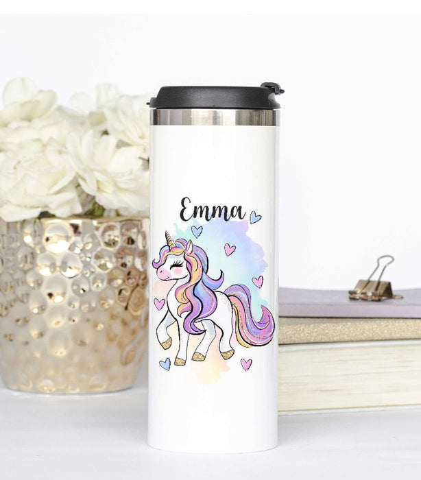 Thermobecher personlisiert mit Namen Einhorn Mädchen to go Becher Trin– CreativMade