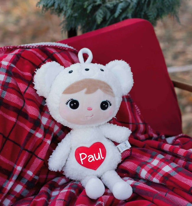 Personalisierbarer Eisbär – 50 cm Kuscheltier Plüschtier mit Namen Geschenk für Babys & Kinde - CreativMade 