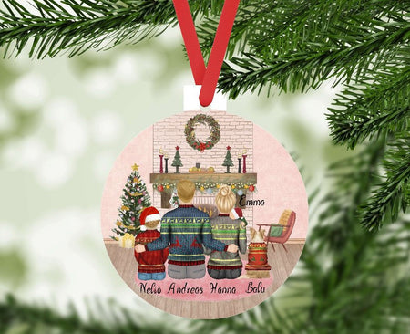 Personalisierter Christbaumschmuck mit Namen & Figuren – individueller Weihnachtsbaumanhänger für Familie, Paare & Freunde. Perfektes Weihnachtsgeschenk mit Hund - CreativMade
