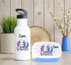 Brotdose & Trinkflasche personalisiert - Axolotl - Kinder Set mit Namen Edelstahl Trinkflasche - CreativMade 