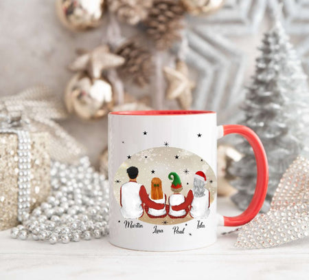 Tasse mit Name Weihnachten Partnertasse Emaillie oder Keramik - CreativMade 
