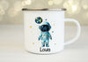 Personalisiertes Kinder Trinkflaschen- & Tassen-Set mit Namen Astronaut – Edelstahl Trinkflasche 500 ml für Schule & Kindergarten - CreativMade