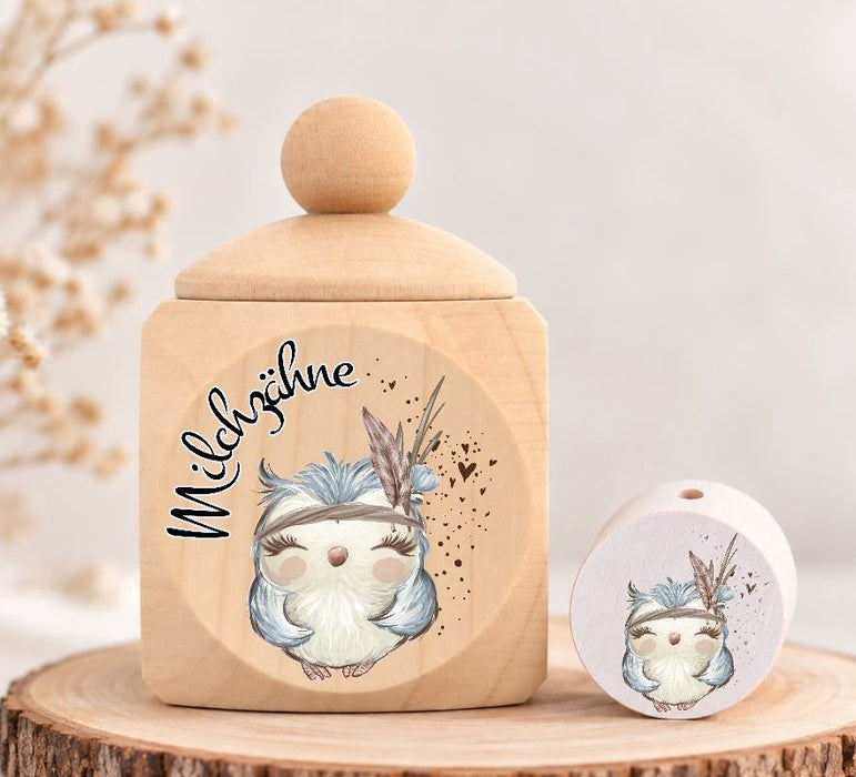 Milchzahndose Waldtiere Holz mit Motivscheibe | DIY & Kreativbedarf 6 x 4cm Zahndose | CreativMade .