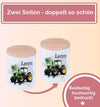 Kinder Spardose mit Name Traktor – Personalisierte Spardose für Kinder Keramik mit Bambusdeckel für Jungen | CreativMade .